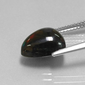Ópalo negro multicolor natural de 2,56 ct, trillón, opaco