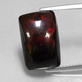 Ópalo negro multicolor natural de 5,58 ct, baguette, opaco
