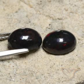 Gemas de Ópalo negro Multicolor natural de 2.45 ct, Ovalada, Translúcido