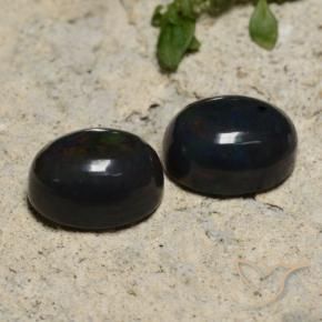 Gemas de Ópalo negro Multicolor natural de 3.23 ct, Ovalada, Translúcido