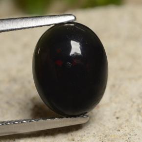 Ópalo negro multicolor natural de 1,50 ct, corte óvalo, opaco