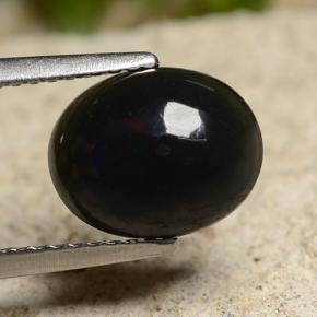 Ópalo negro multicolor natural de 1,50 ct, corte óvalo, opaco
