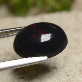 Ópalo negro multicolor natural de 1,50 ct, corte óvalo, opaco