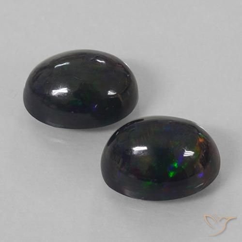 Gemas de Ópalo negro Multicolor natural de 2.74 ct, Ovalada, Opaco