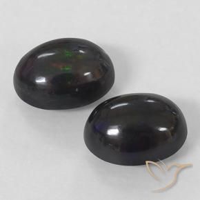 Gemas de Ópalo negro Multicolor natural de 2.86 ct, Ovalada, Opaco