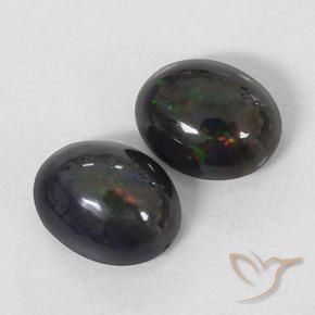 Gemas de Ópalo negro Multicolor natural de 2.40 ct, Ovalada, Opaco