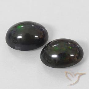 Gemas de Ópalo negro Multicolor natural de 2.40 ct, Ovalada, Opaco