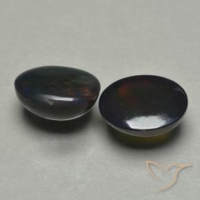 Gemas de Ópalo negro Multicolor natural de 1.74 ct, Ovalada, Translúcido