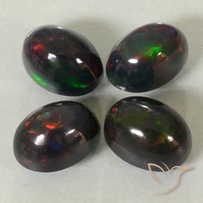 Gemas de Ópalo negro Multicolor natural de 2.79 ct, Ovalada, Opaco