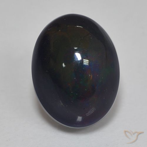 1.25ct Natural Multicolor Ópalo negro, Ovalada, Translúcido