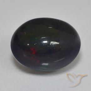 Ópalo negro Multicolor natural de 1.25 ct, Ovalada, Translúcido