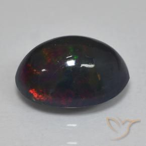 Ópalo negro Multicolor natural de 1.25 ct, Ovalada, Translúcido