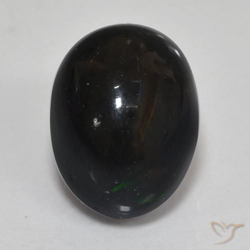 1.46ct Natural Multicolor Ópalo negro, Ovalada, Opaco