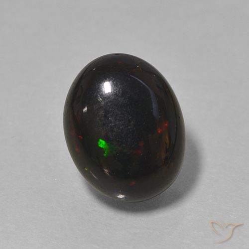 0.99ct Natural Multicolor Ópalo negro, Ovalada, Opaco
