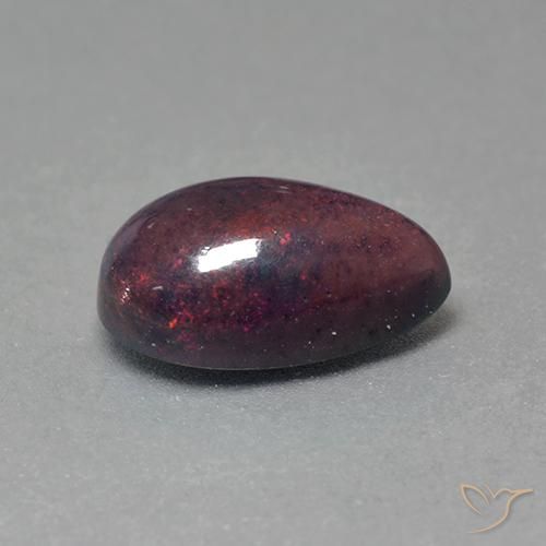 Ópalo negro Multicolor natural de 1.28 ct, En forma de pera, Opaco