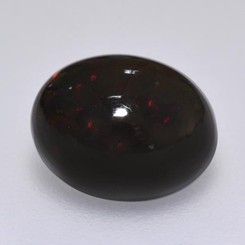 Ópalo negro multicolor natural de 1,49 ct, corte óvalo, opaco