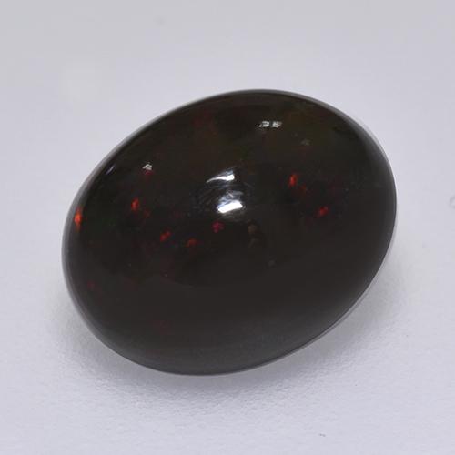 Ópalo negro multicolor natural de 1,49 ct, corte óvalo, opaco