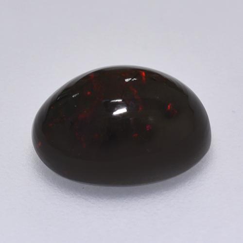 Ópalo negro multicolor natural de 1,49 ct, corte óvalo, opaco