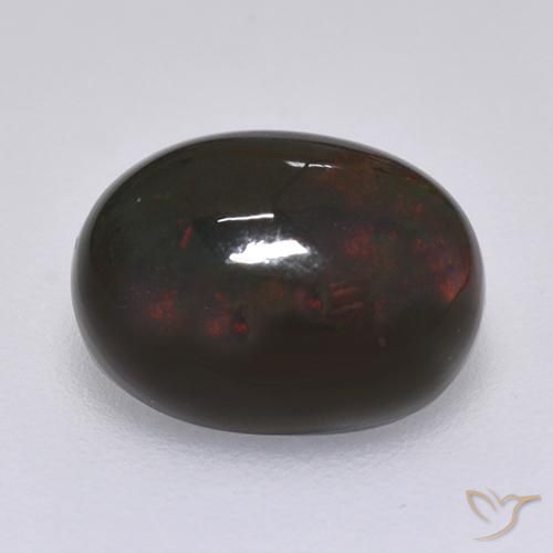 1.27ct Natural Multicolor Ópalo negro, Ovalada, Opaco