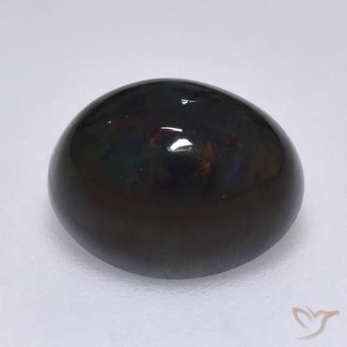 1.44ct Natural Multicolor Ópalo negro, Ovalada, Opaco