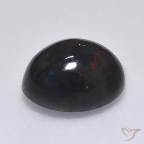Ópalo negro Multicolor natural de 1.44 ct, Ovalada, Opaco