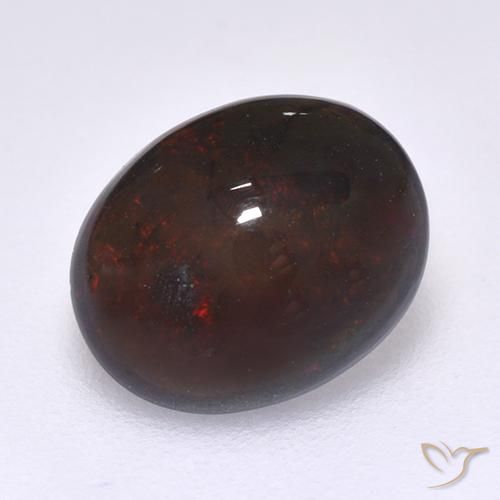 1.14ct Natural Multicolor Ópalo negro, Ovalada, Translúcido