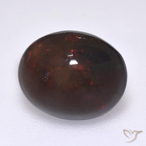 Ópalo negro Multicolor natural de 1.14 ct, Ovalada, Translúcido