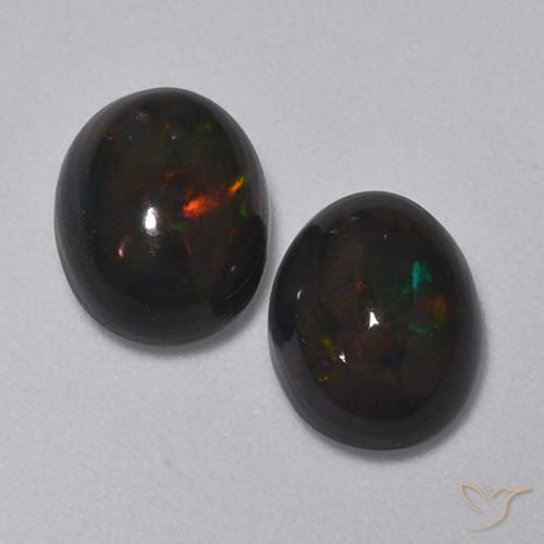 2.79ctw Natural Multicolor Ópalo negro, Ovalada, Translúcido