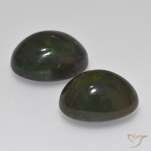 Gemas de Ópalo negro Multicolor natural de 2.72 ct, Ovalada, Translúcido