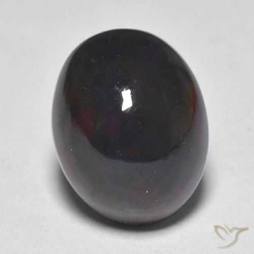 1.38ct Natural Multicolor Ópalo negro, Ovalada, Translúcido