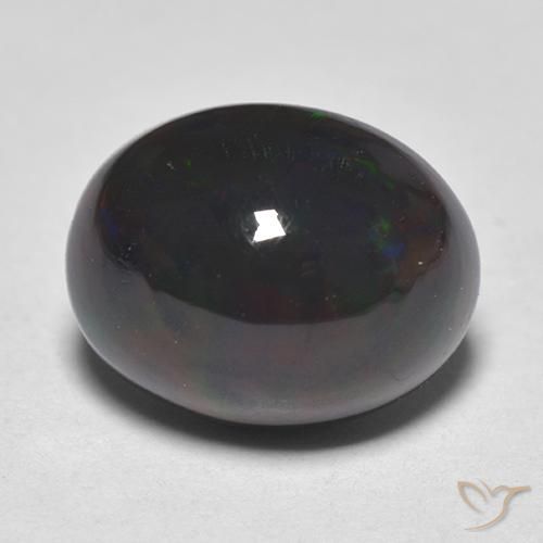 Ópalo negro Multicolor natural de 1.38 ct, Ovalada, Translúcido