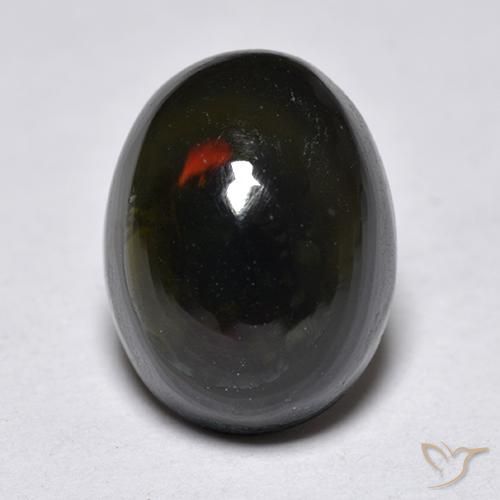 1.25ct Natural Multicolor Ópalo negro, Ovalada, Translúcido