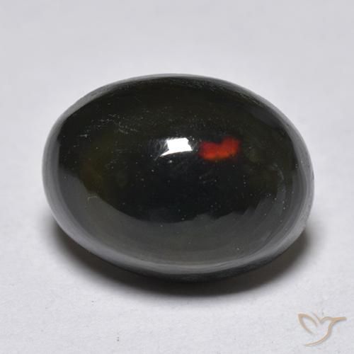 Ópalo negro Multicolor natural de 1.25 ct, Ovalada, Translúcido