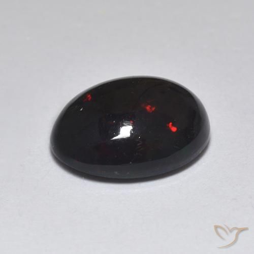 Ópalo negro Multicolor natural de 1.18 ct, Ovalada, Translúcido