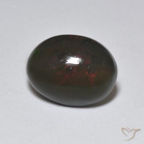 Ópalo negro Multicolor natural de 1.25 ct, Ovalada, Translúcido