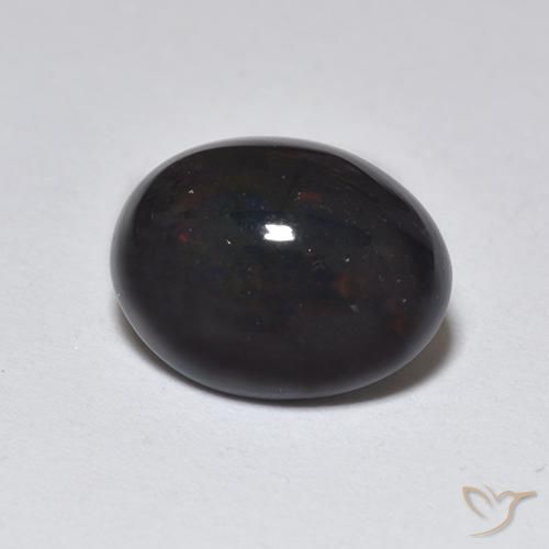 Ópalo negro Multicolor natural de 1.29 ct, Ovalada, Translúcido