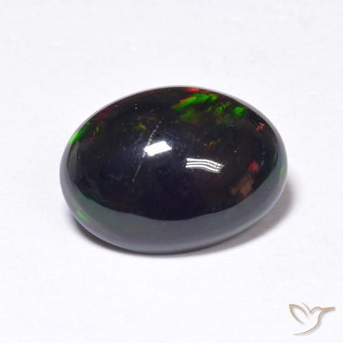 Ópalo negro Multicolor natural de 0.91 ct, Ovalada, Translúcido