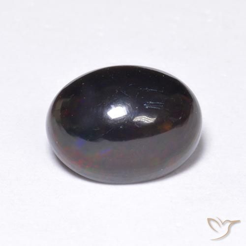 Ópalo negro Multicolor natural de 1.09 ct, Ovalada, Translúcido