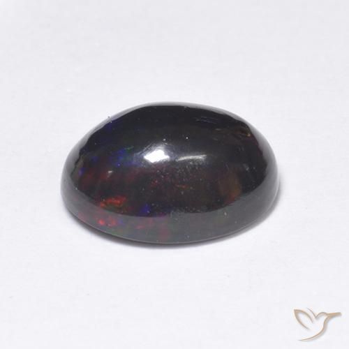 Ópalo negro Multicolor natural de 1.09 ct, Ovalada, Translúcido