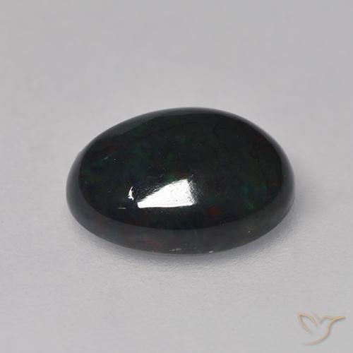 Ópalo negro Multicolor natural de 1.17 ct, Ovalada, Opaco