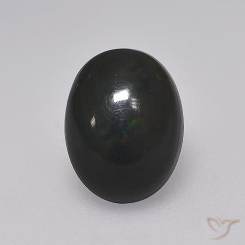 1.28ct Natural Multicolor Ópalo negro, Ovalada, Opaco
