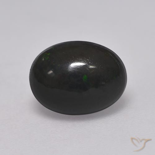 Ópalo negro Multicolor natural de 1.28 ct, Ovalada, Opaco