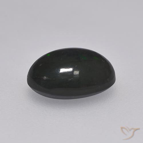 Ópalo negro Multicolor natural de 1.28 ct, Ovalada, Opaco