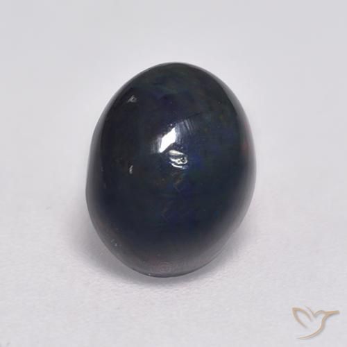 1.18ct Natural Multicolor Ópalo negro, Ovalada, Opaco
