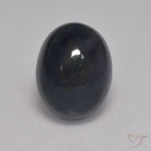 1.25ct Natural Multicolor Ópalo negro, Ovalada, Opaco