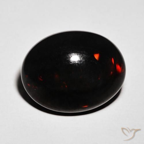 6.46ct Natural Multicolor Ópalo negro, Ovalada, Opaco