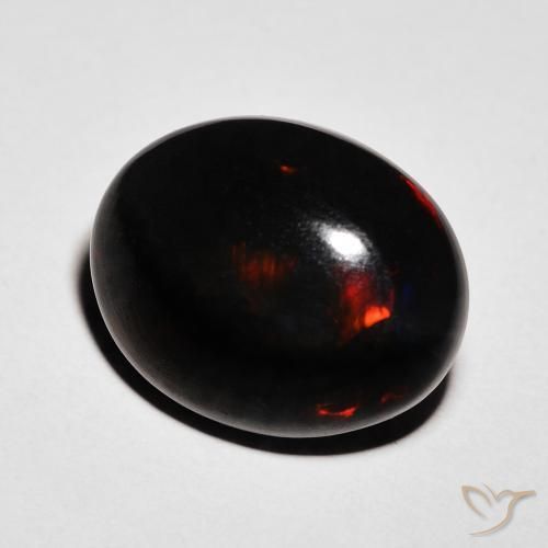 Ópalo negro Multicolor natural de 6.46 ct, Ovalada, Opaco