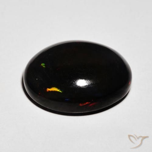 Ópalo negro Multicolor natural de 6.46 ct, Ovalada, Opaco