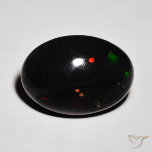 6.06ct Natural Multicolor Ópalo negro, Ovalada, Opaco