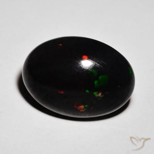 Ópalo negro Multicolor natural de 6.06 ct, Ovalada, Opaco
